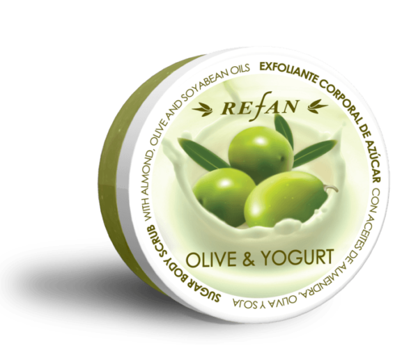 körperpeeling mit zucker olive & joghurt